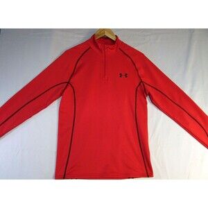 Under Armour Coldgear Fitted Men's M Red 1/4 Zip Long Sleeve Pullover